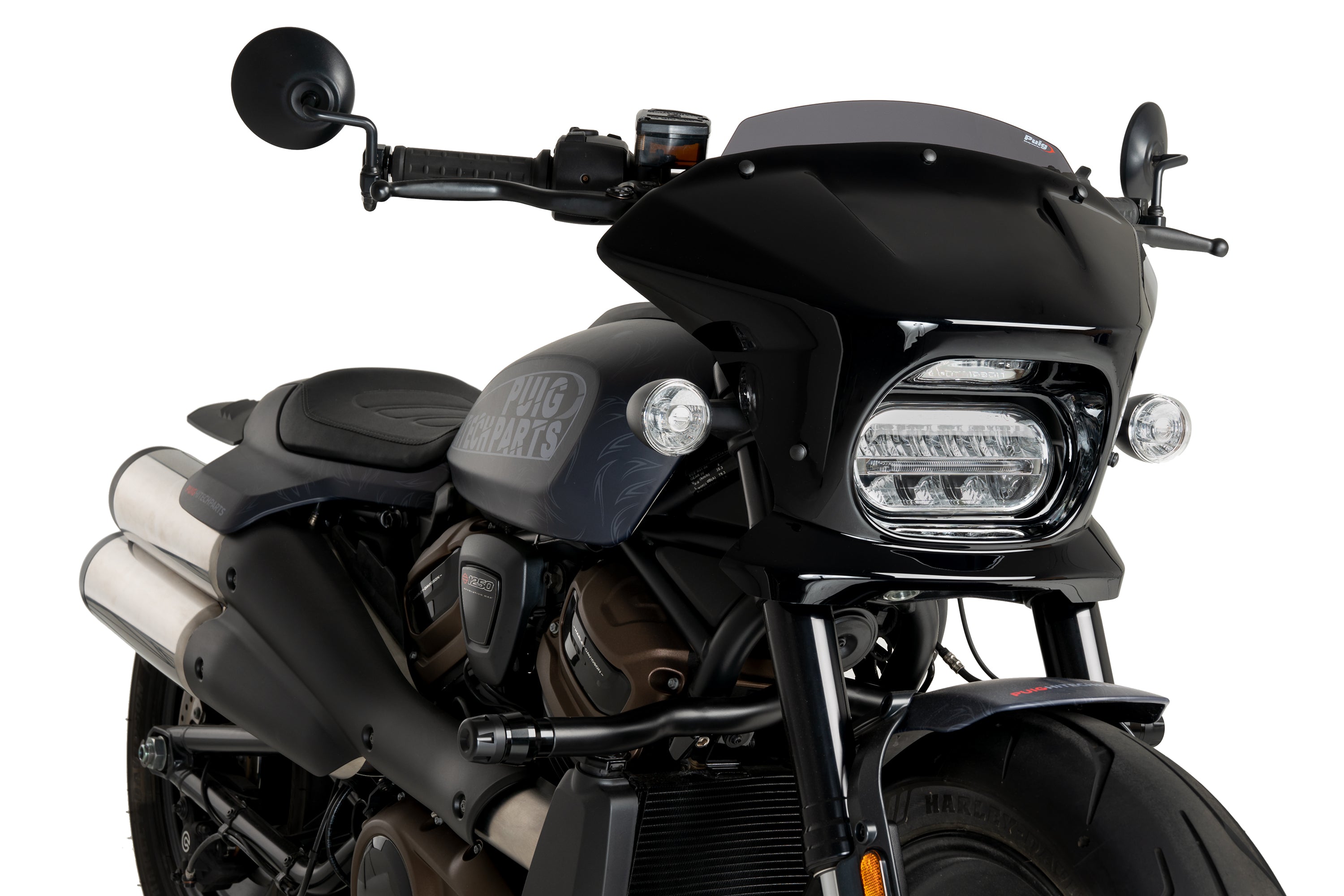 Puig Fury Sport Semifairing | Gloss Black/Dark Smoke | Harley Davidson Sportster S (RH1250S) 2021>Current - Shop name