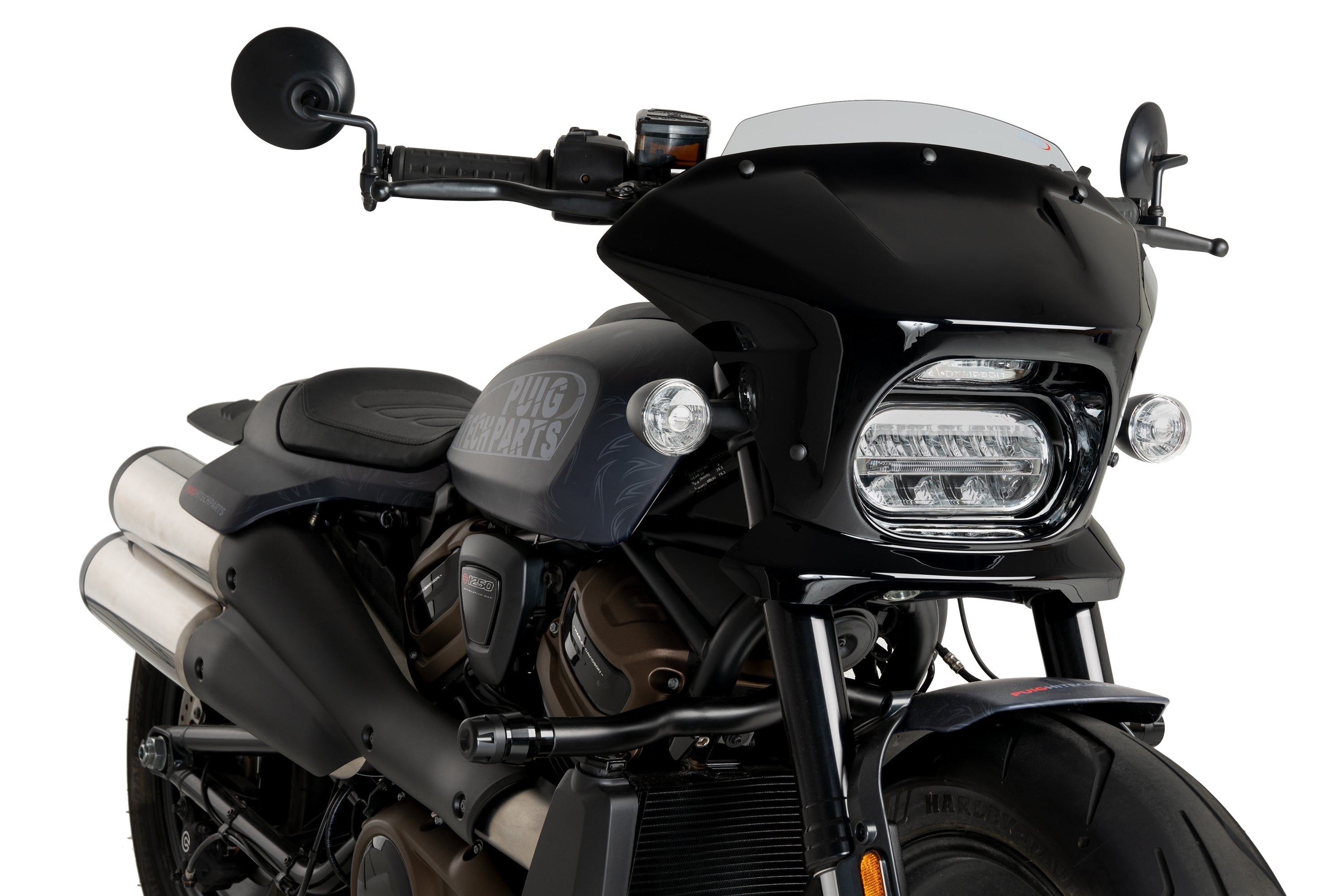Puig Fury Sport Semifairing | Gloss Black/Light Smoke | Harley Davidson Sportster S (RH1250S) 2021>Current - Shop name