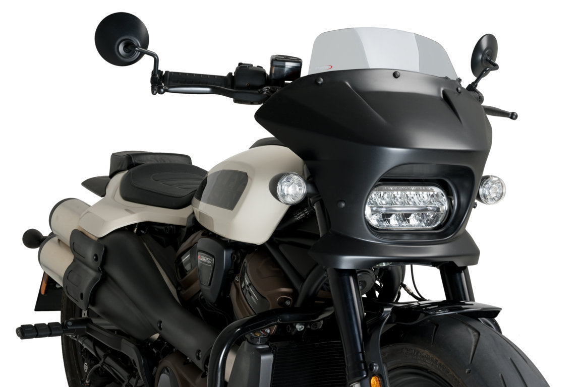 Puig Fury Touring Semifairing | Matte Black/Light Smoke | Harley Davidson Sportster S (RH1250S) 2021>Current - Shop name