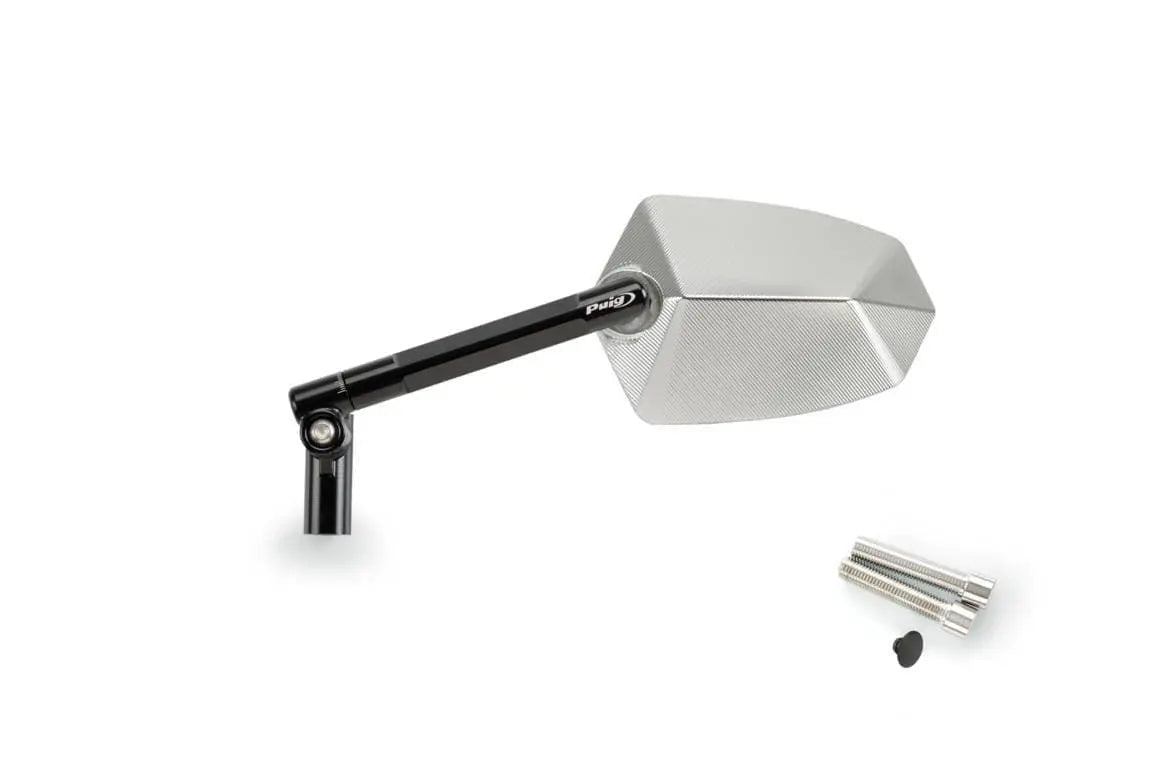 Puig GT.1 Mirror Left - M10 Fitment | Black/Aluminium - Shop name