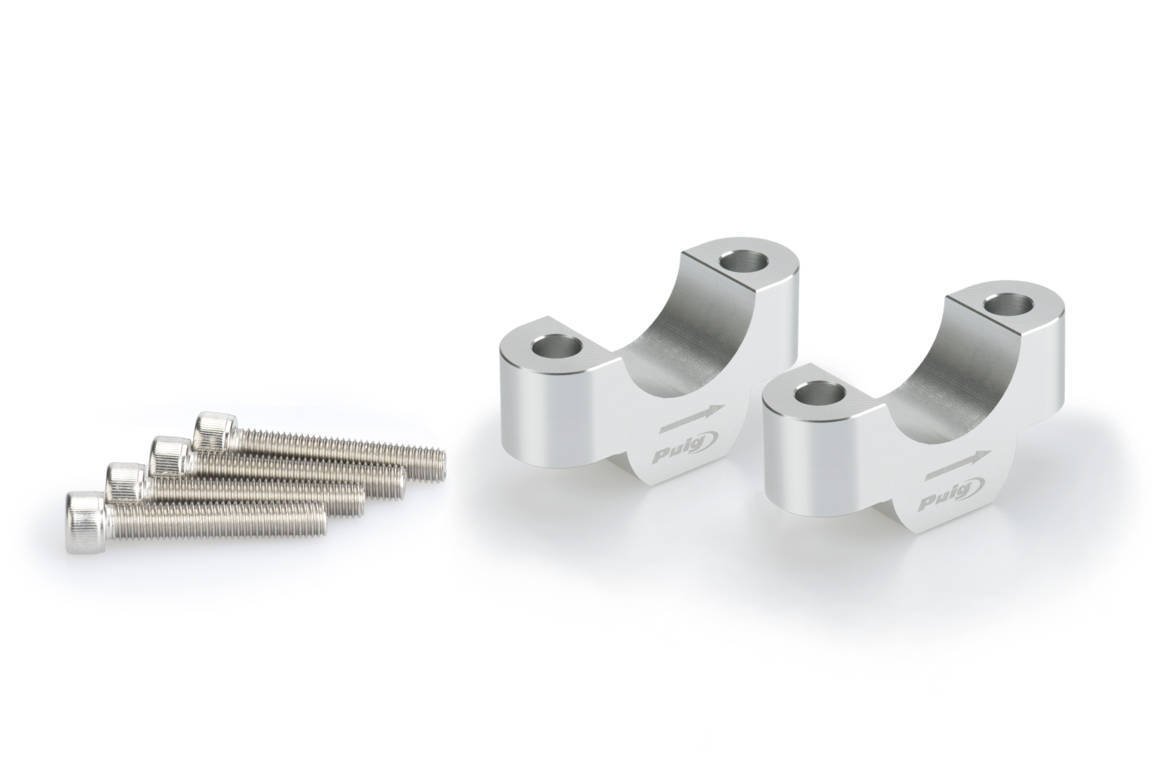 Puig Handlebar Risers - 20mm Rise | Silver | BMW R 1250 GS 2018>2024 - Shop name