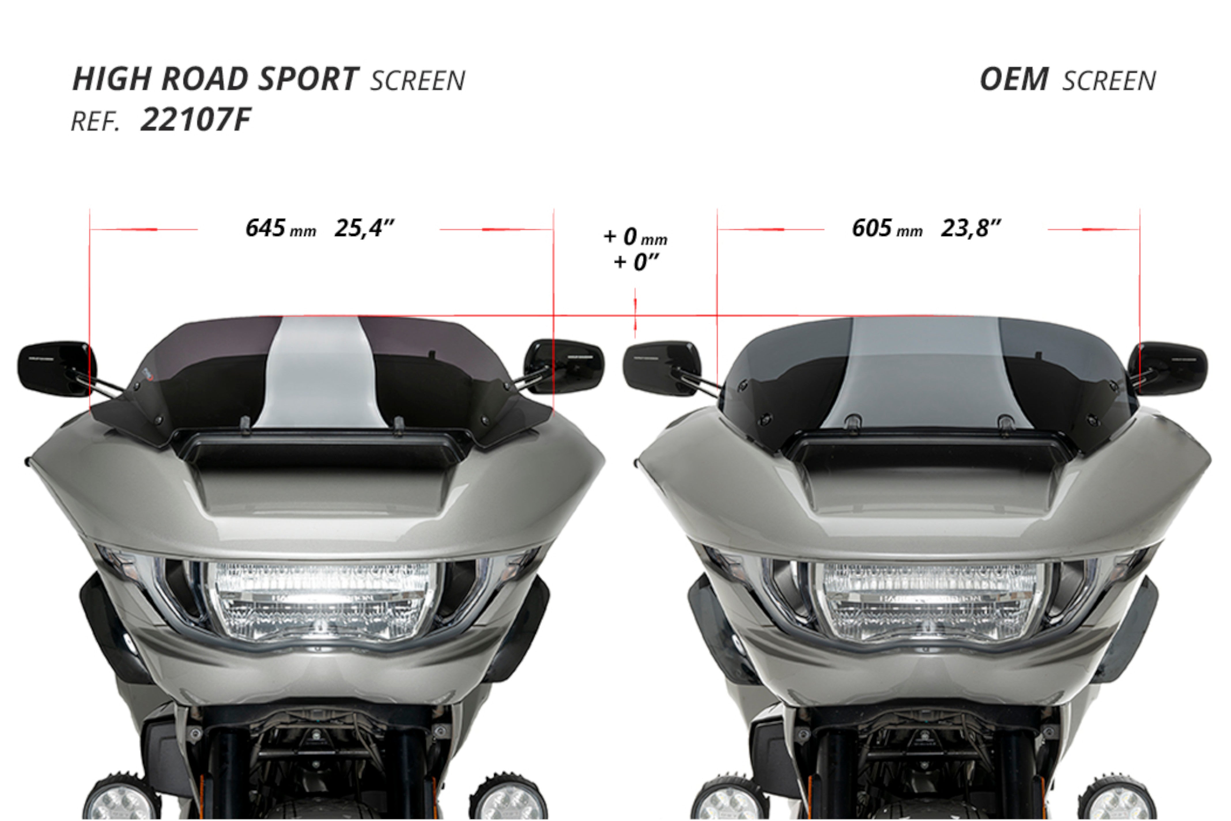 Puig High-Road Sport Screen for OEM Fairing | Harley Davidson Road Glide (FLTRX) 2024>Current - Shop name