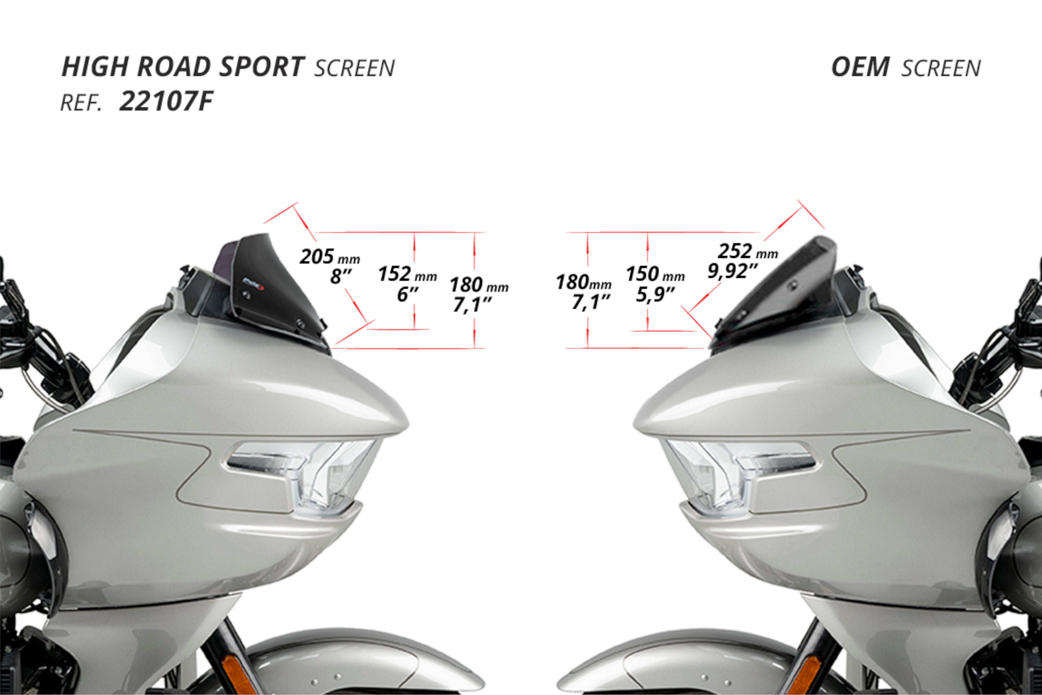 Puig High-Road Sport Screen for OEM Fairing | Harley Davidson Road Glide (FLTRX) 2024>Current - Shop name