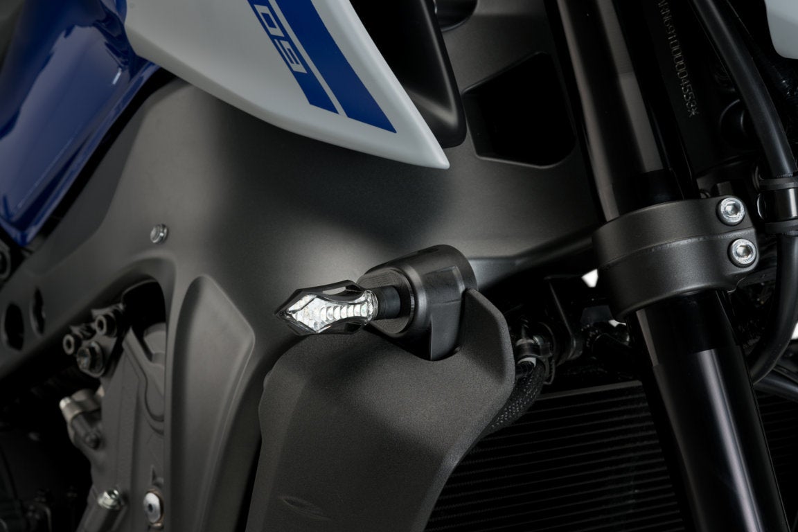 Puig Indicator Supports | Black | Yamaha MT-09 2021>2023 - Pyramid Motorcycle Accessories
