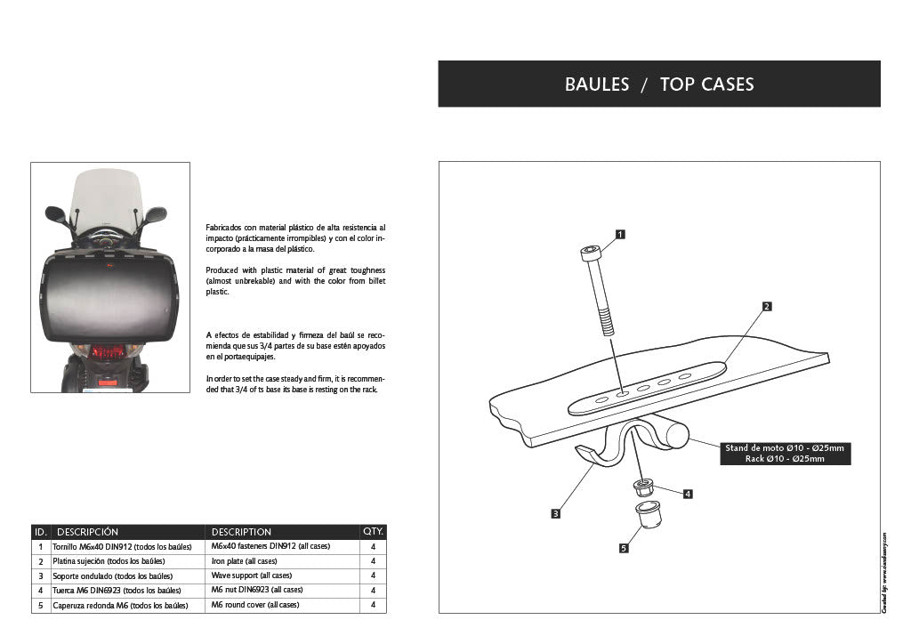 Puig Mega Box 100L without Lock | Black - Pyramid Motorcycle Accessories