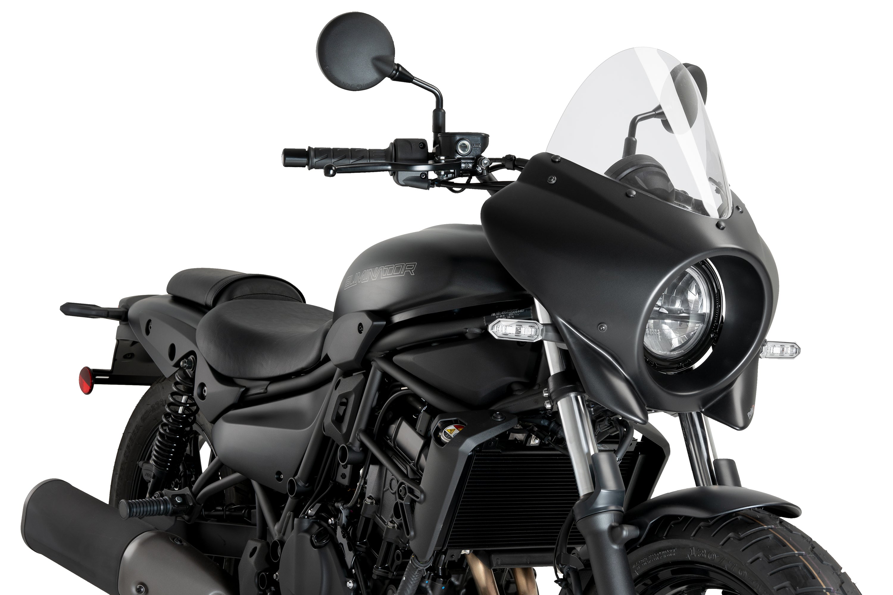 Puig Mirage Touring Screen | Matte Black/Clear | Kawasaki Eliminator 500 2024>Current - Shop name