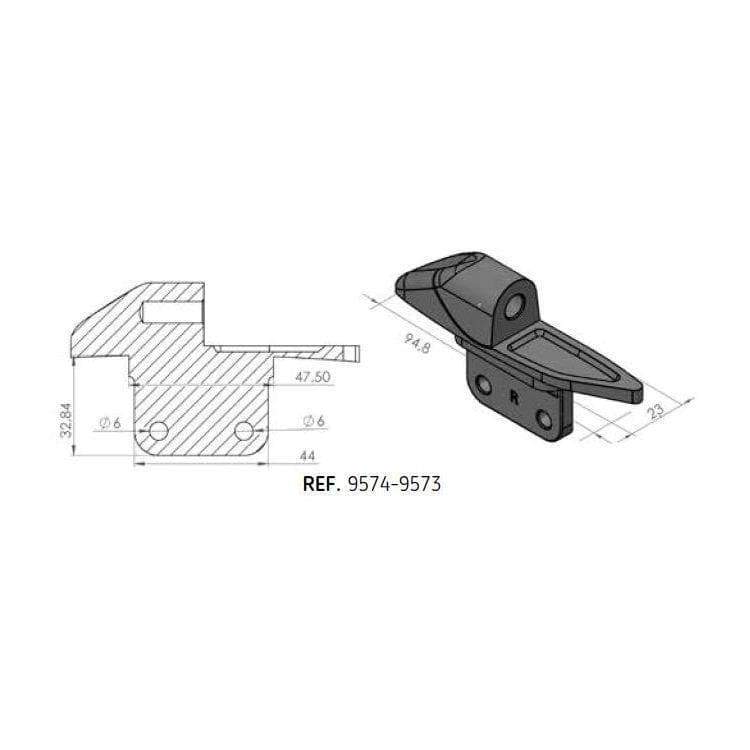 Puig Mirror Adaptor Right Side | Black | Yamaha TMAX 530 2012>Current - Shop name