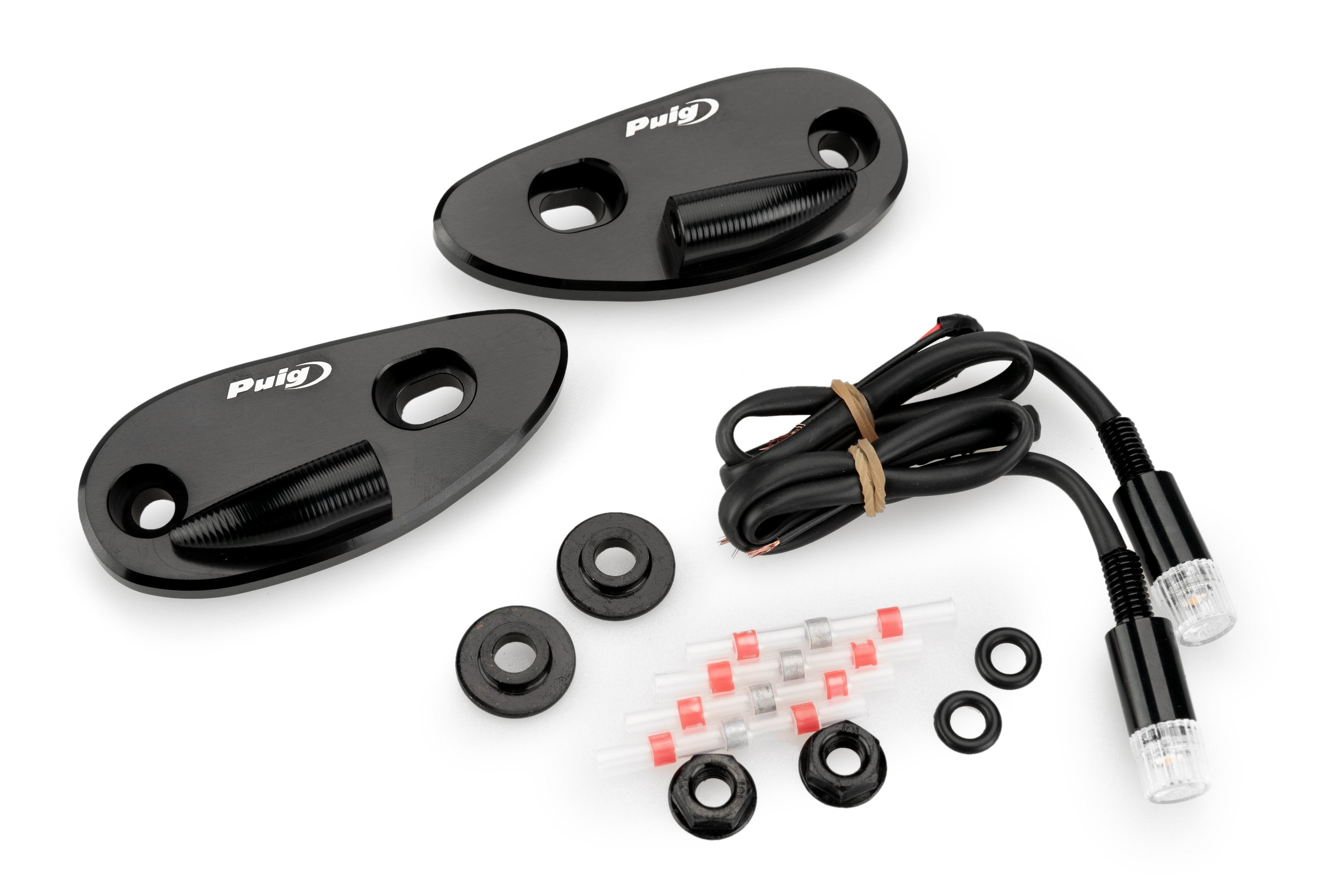 Puig Mirror Caps with Integrated Indicator | Black | Honda CBR1000RR-R 2020>Current - Shop name
