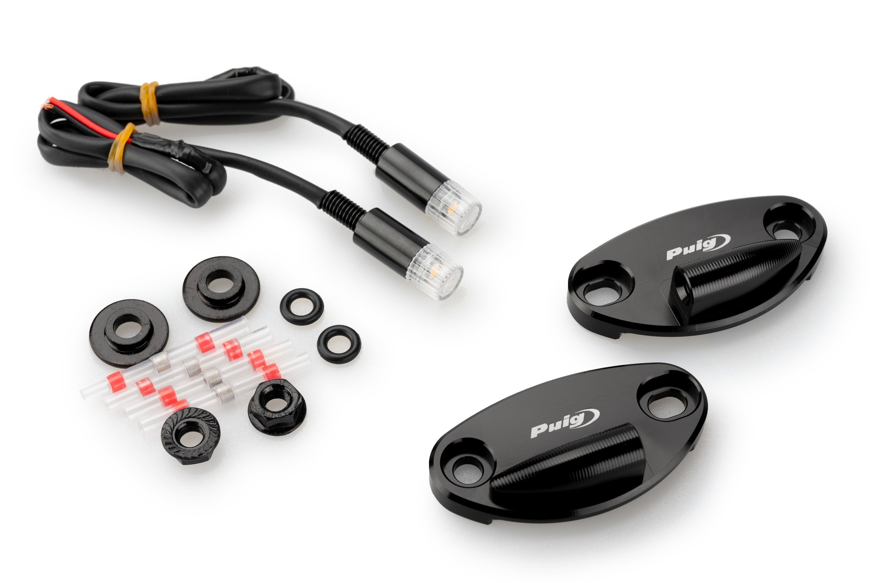Puig Mirror Caps with Integrated Indicator | Black | Kawasaki ZX-10R 2016>Current - Shop name