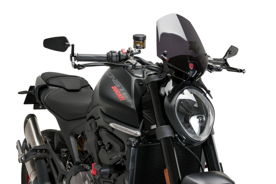 Puig Pro Brake Lever Protector with Mirror | Black - Shop name