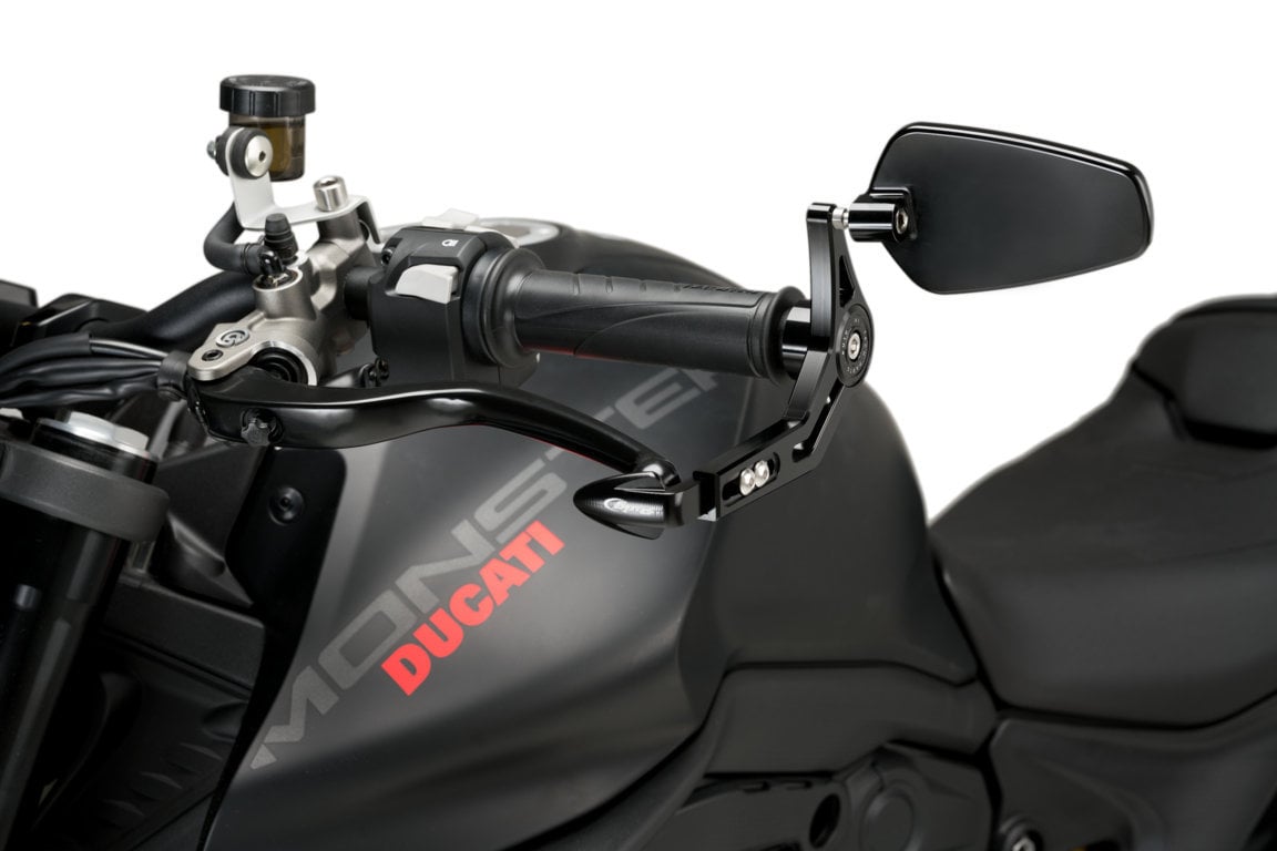 Puig Pro Clutch Lever Protector with Mirror | Black - Shop name