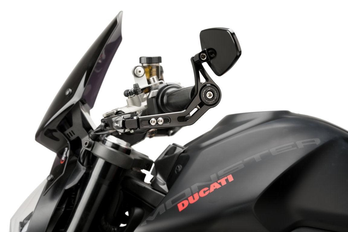 Puig Pro Clutch Lever Protector with Mirror | Black - Shop name