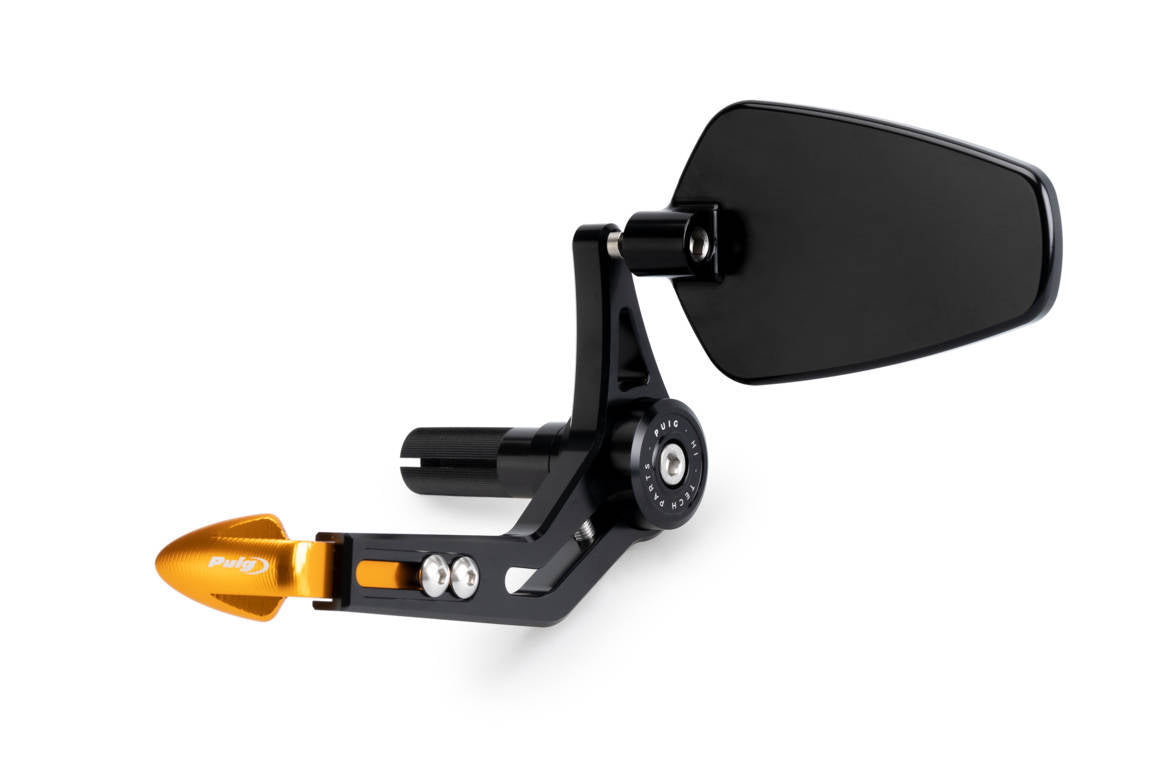 Puig Pro Clutch Lever Protector with Mirror | Black/Gold - Shop name