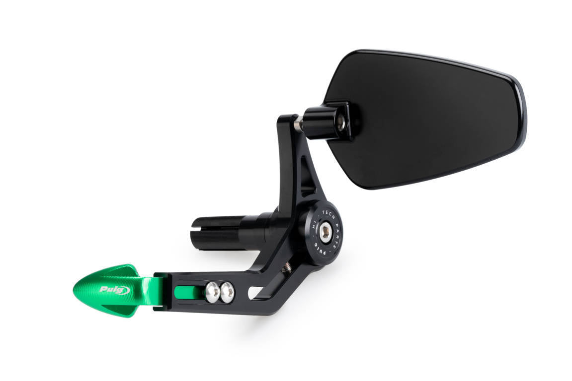 Puig Pro Clutch Lever Protector with Mirror | Black/Green - Shop name