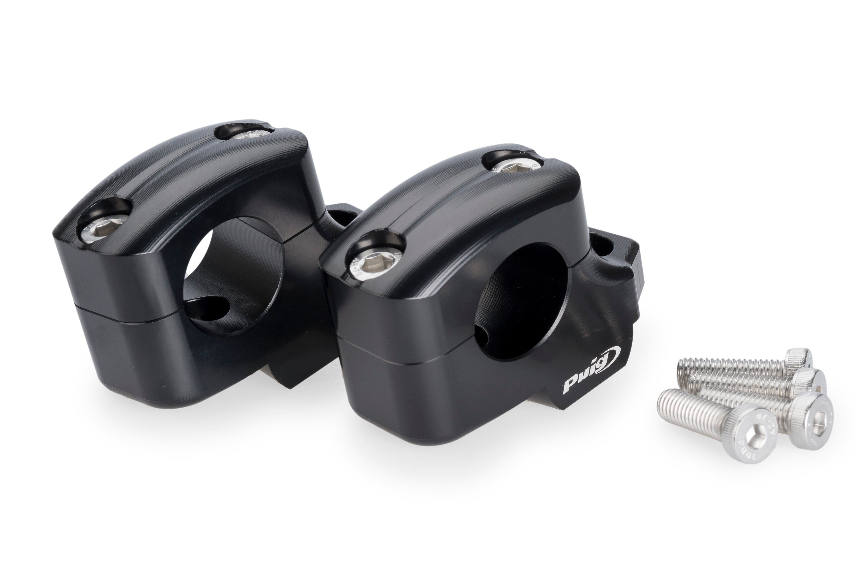 Puig Pullback Handlebar Risers - 25mm Rise / 16mm Back | Black | BMW F900GS/Adv 2024>Current - Shop name