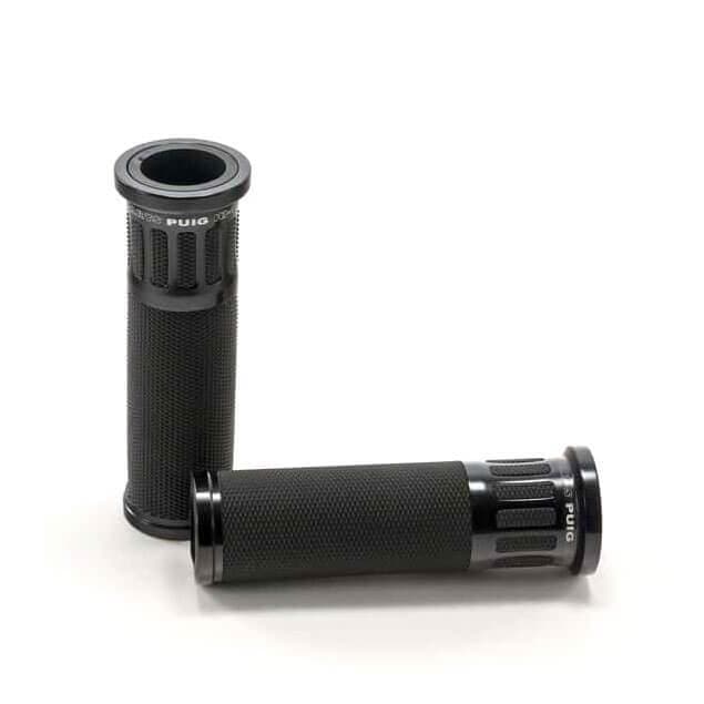 Puig Racing Grips 123mm Length | Black with Black Trim - Shop name