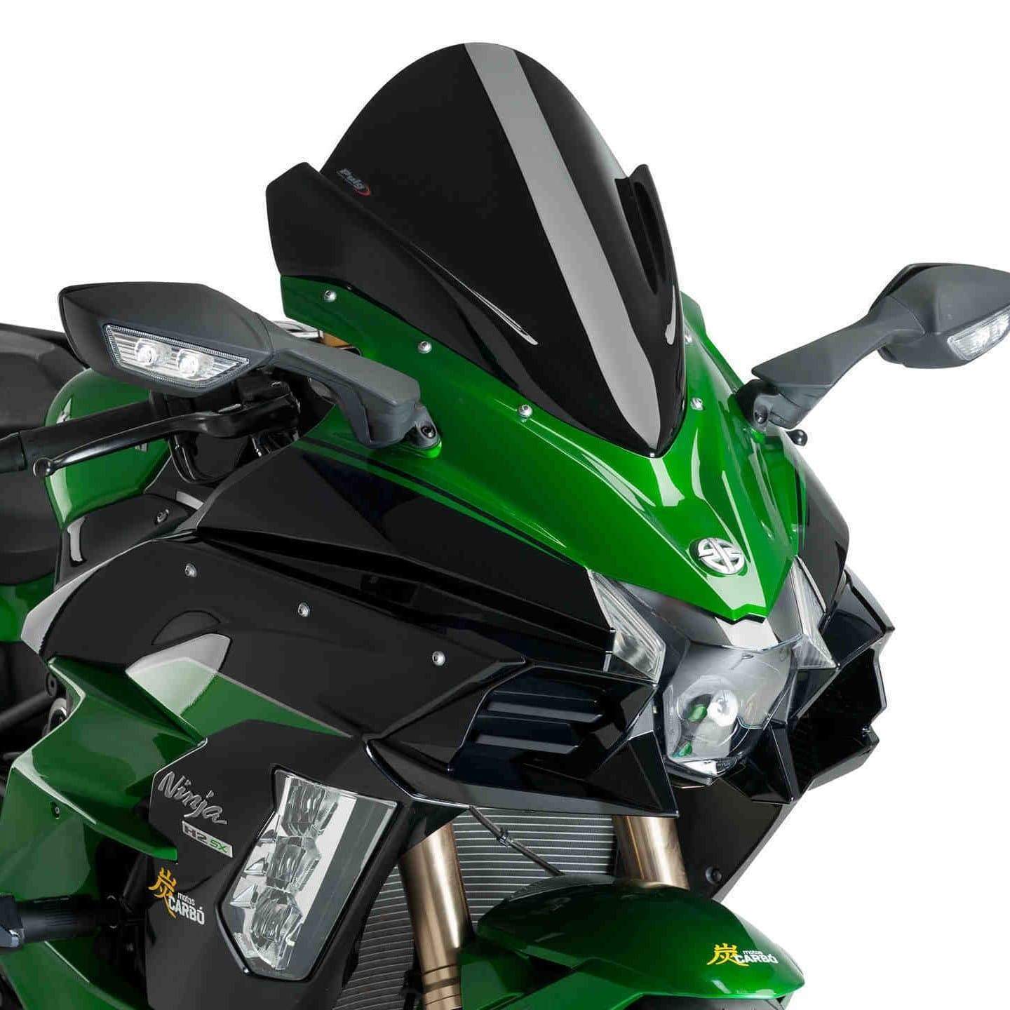 Puig Racing Screen | Black (Opaque) | Kawasaki Ninja H2 SX 2018>2022 - Shop name