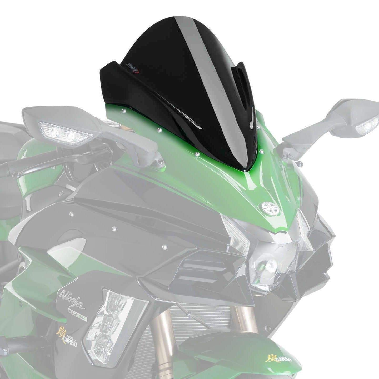 Puig Racing Screen | Black (Opaque) | Kawasaki Ninja H2 SX 2018>2022 - Shop name