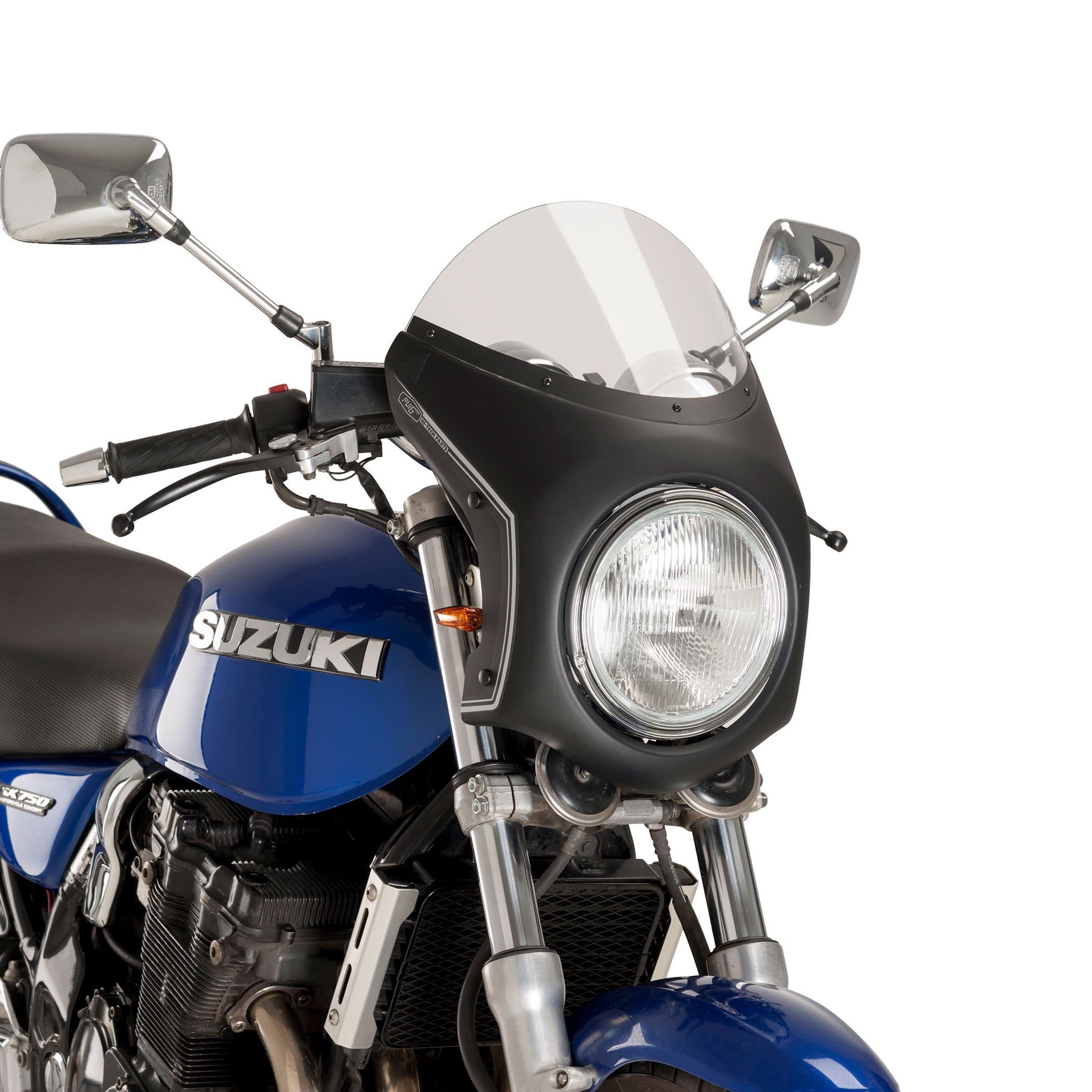 Puig Retrovision Semi Fairing | Black with Light Smoke Screen | Triumph Speed Twin 900 2023>2024 - Shop name