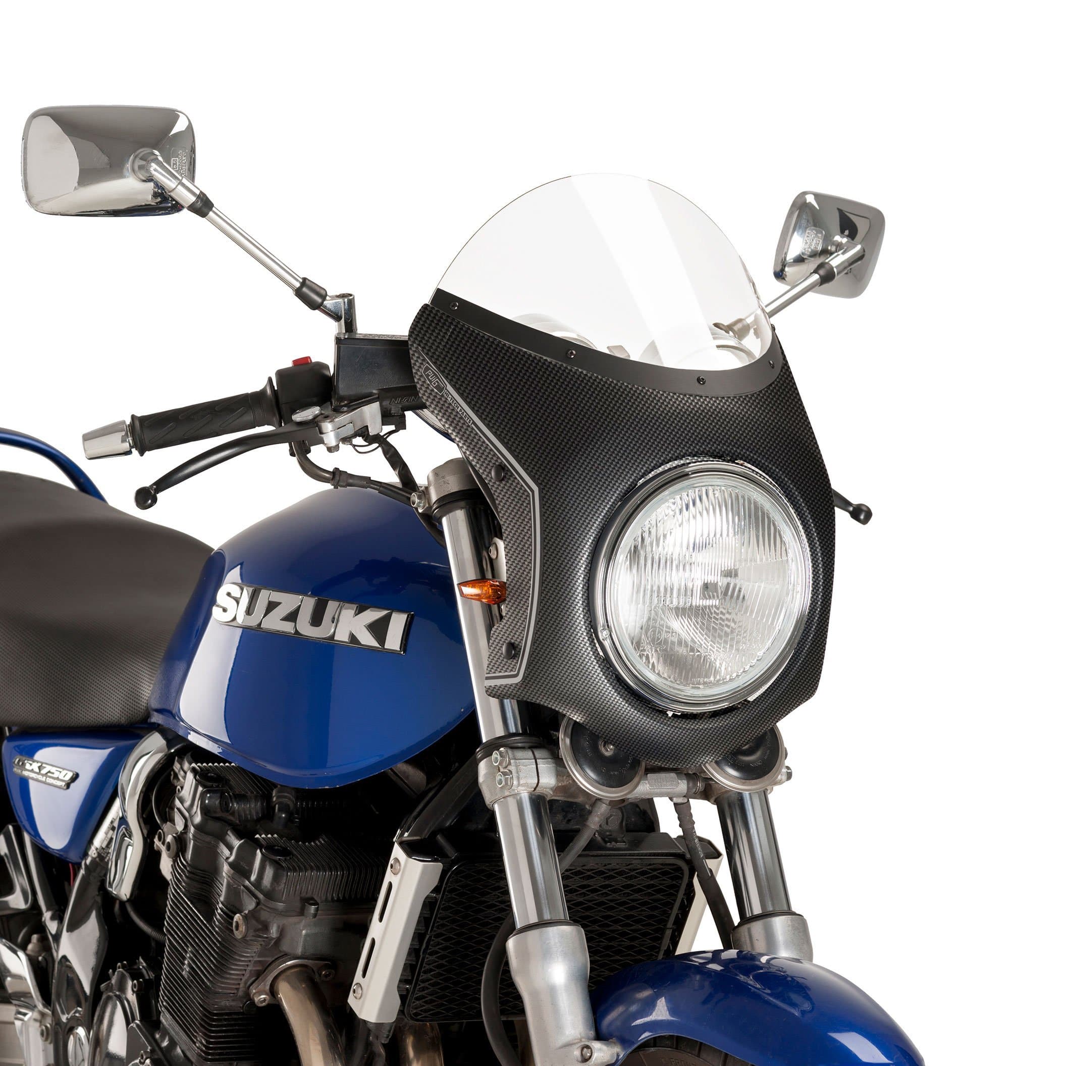 Puig Retrovision Semi Fairing | Carbon Look with Clear Screen | Triumph Speed Twin 900 2023>2024 - Shop name