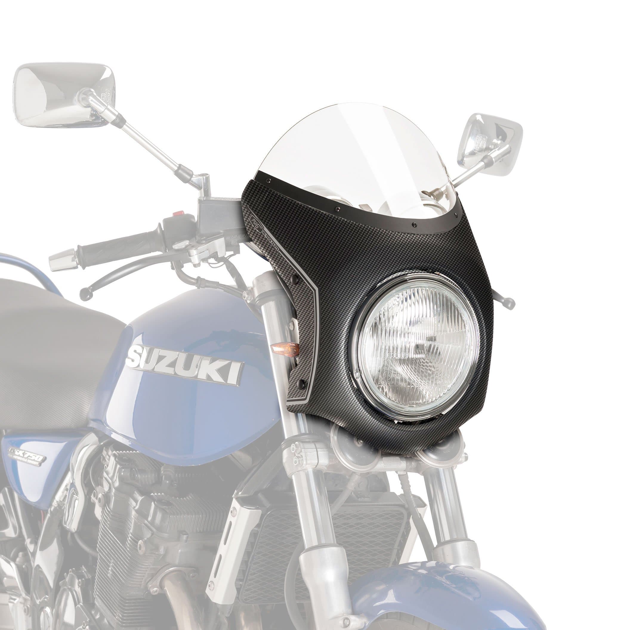 Puig Retrovision Semi Fairing | Carbon Look with Clear Screen | Triumph Speed Twin 900 2023>2024 - Shop name