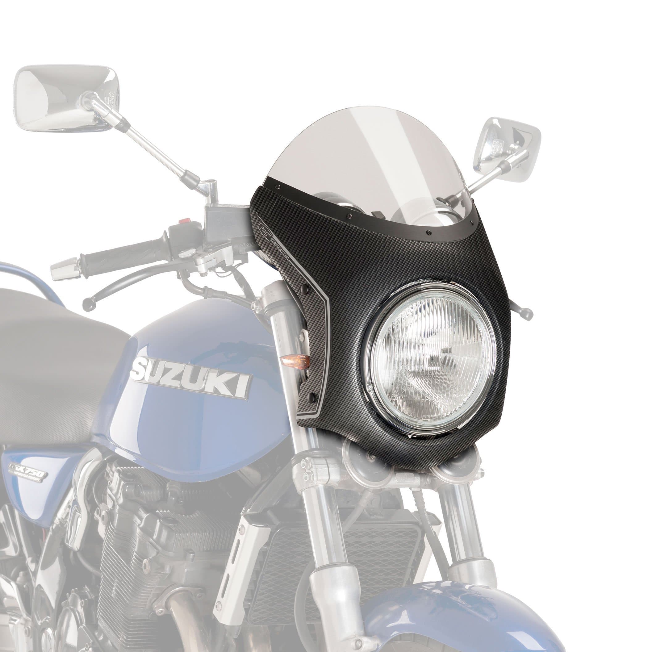Puig Retrovision Semi Fairing | Carbon Look with Light Smoke Screen | Triumph Speed Twin 900 2023>2024 - Shop name