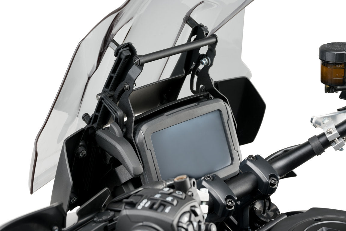 Puig Screen Support with Mounting Bar | Black | Harley Davidson Pan America RA1250 2021>2023 - Shop name