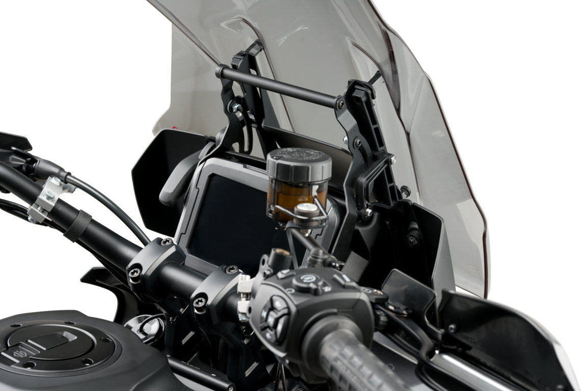 Puig Screen Support with Mounting Bar | Black | Harley Davidson Pan America RA1250 2021>2023 - Shop name