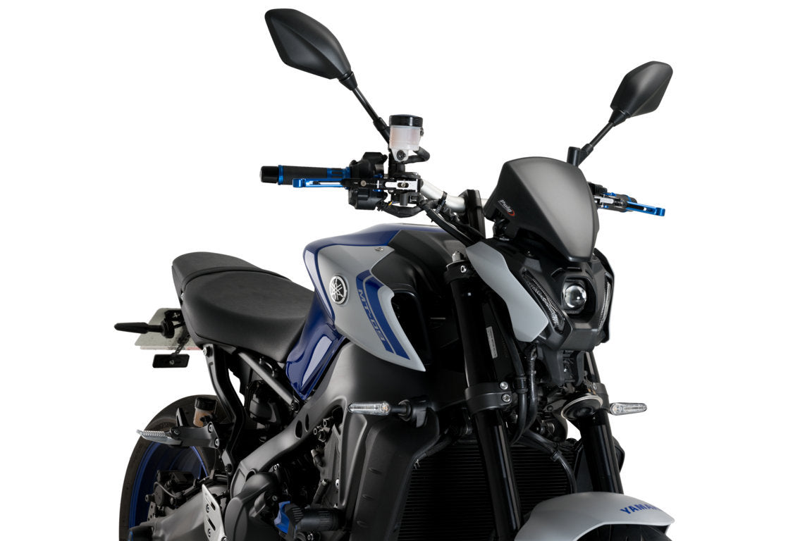 Puig Sport Fly Screen | Matte Black (Opaque) | Yamaha MT-09 2021>2023 - Shop name