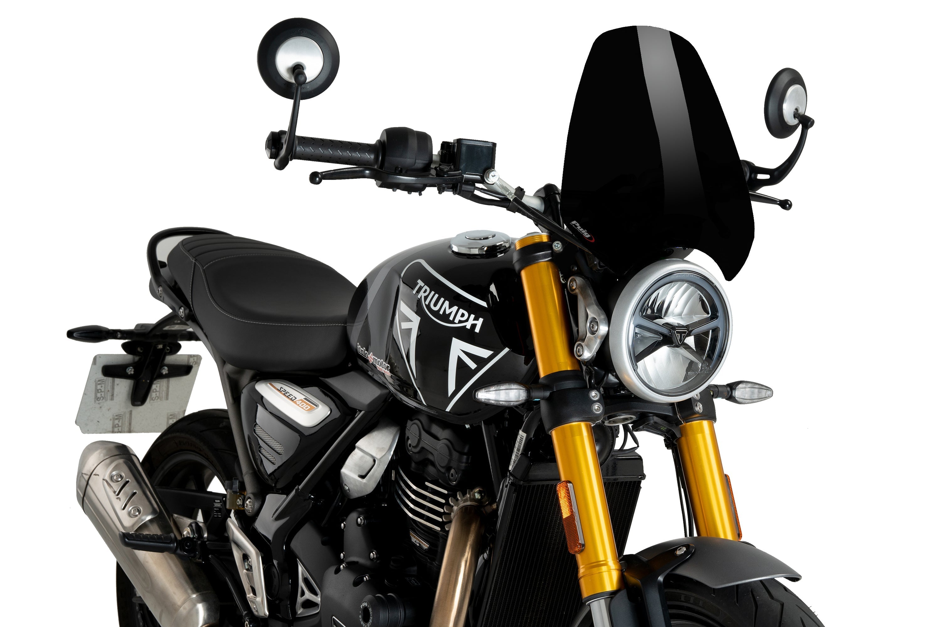 Puig Sport Screen | Black Gloss (Opaque) | Triumph Speed 400/Scrambler 400 X 2024>Current - Shop name