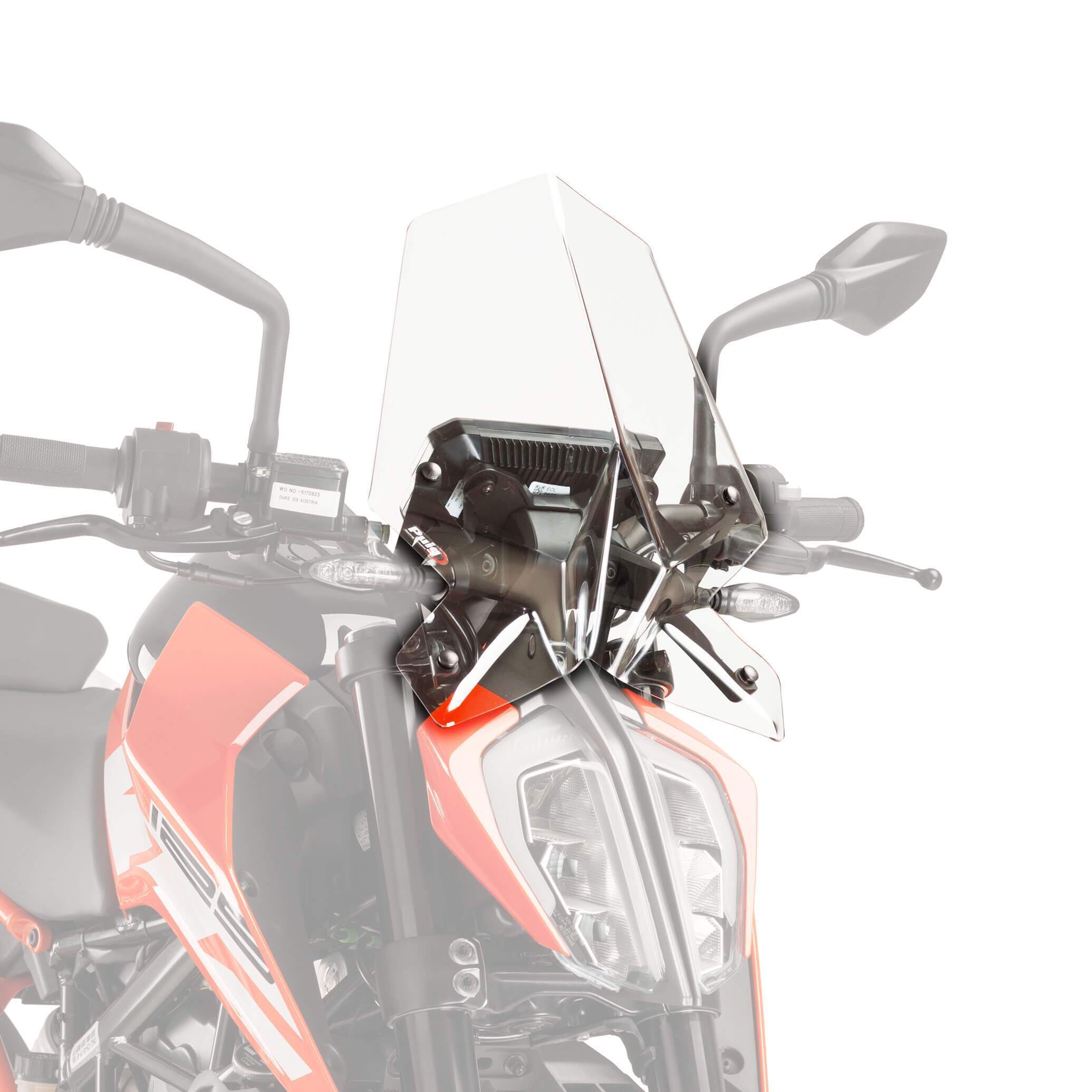 Puig Sport Screen | Clear | KTM 125 Duke 2017>2023 - Shop name