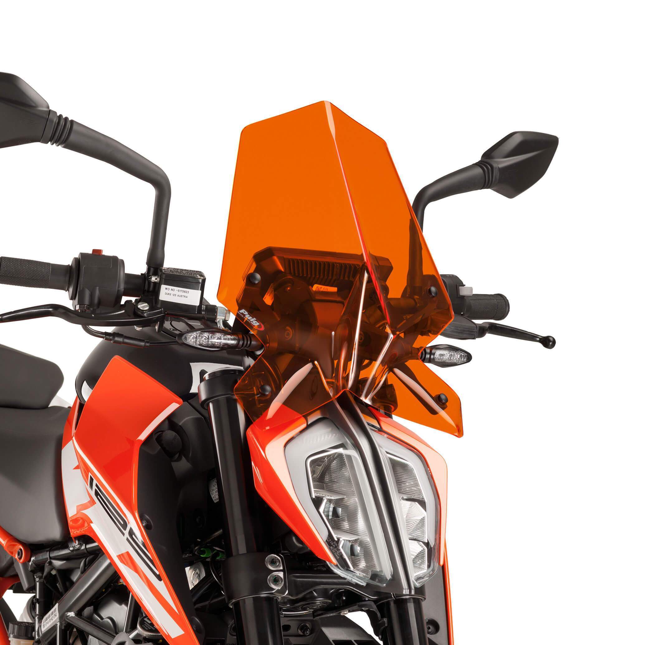 Puig Sport Screen | Orange | KTM 390 Duke 2017>2023 - Shop name