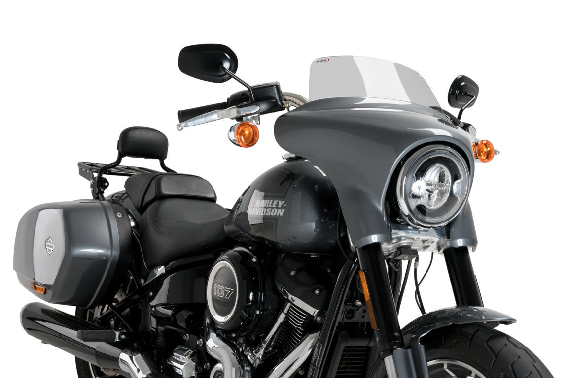 Puig Sport Screen for OEM Fairing | Light Smoke | Harley Davidson Softail Sport Glide (FLSB) 2018>2021 - Shop name