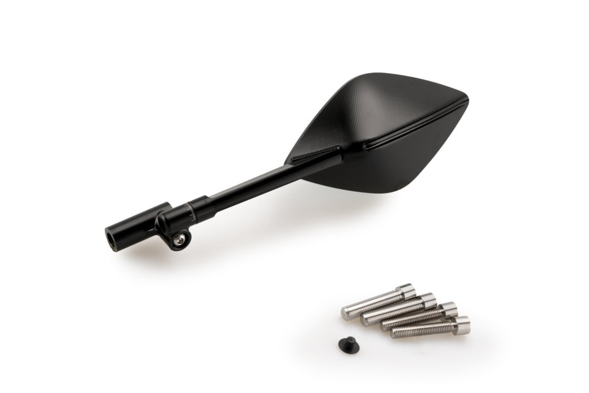 Puig Top Tech 1 Mirror - Left - M8/M10 Fitment | Black - Shop name