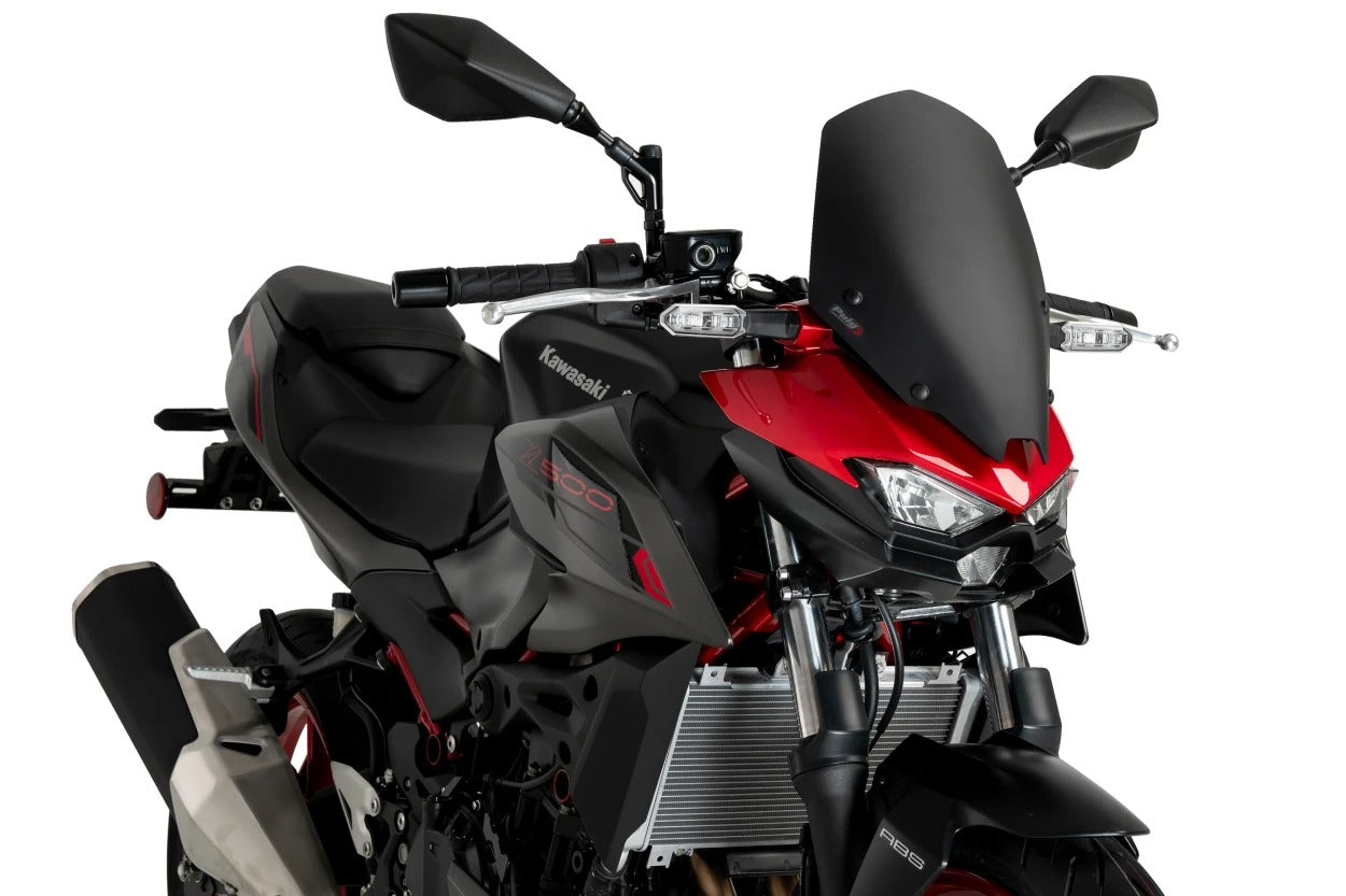 Puig Touring Screen | Matte Black (Opaque) | Kawasaki Z500 2024>Current - Shop name