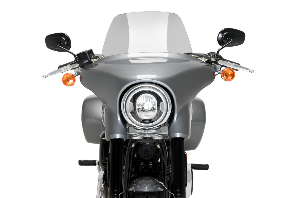 Puig Touring Screen for OEM Fairing | Light Smoke | Harley Davidson Softail Sport Glide (FLSB) 2018>2024 - Shop name