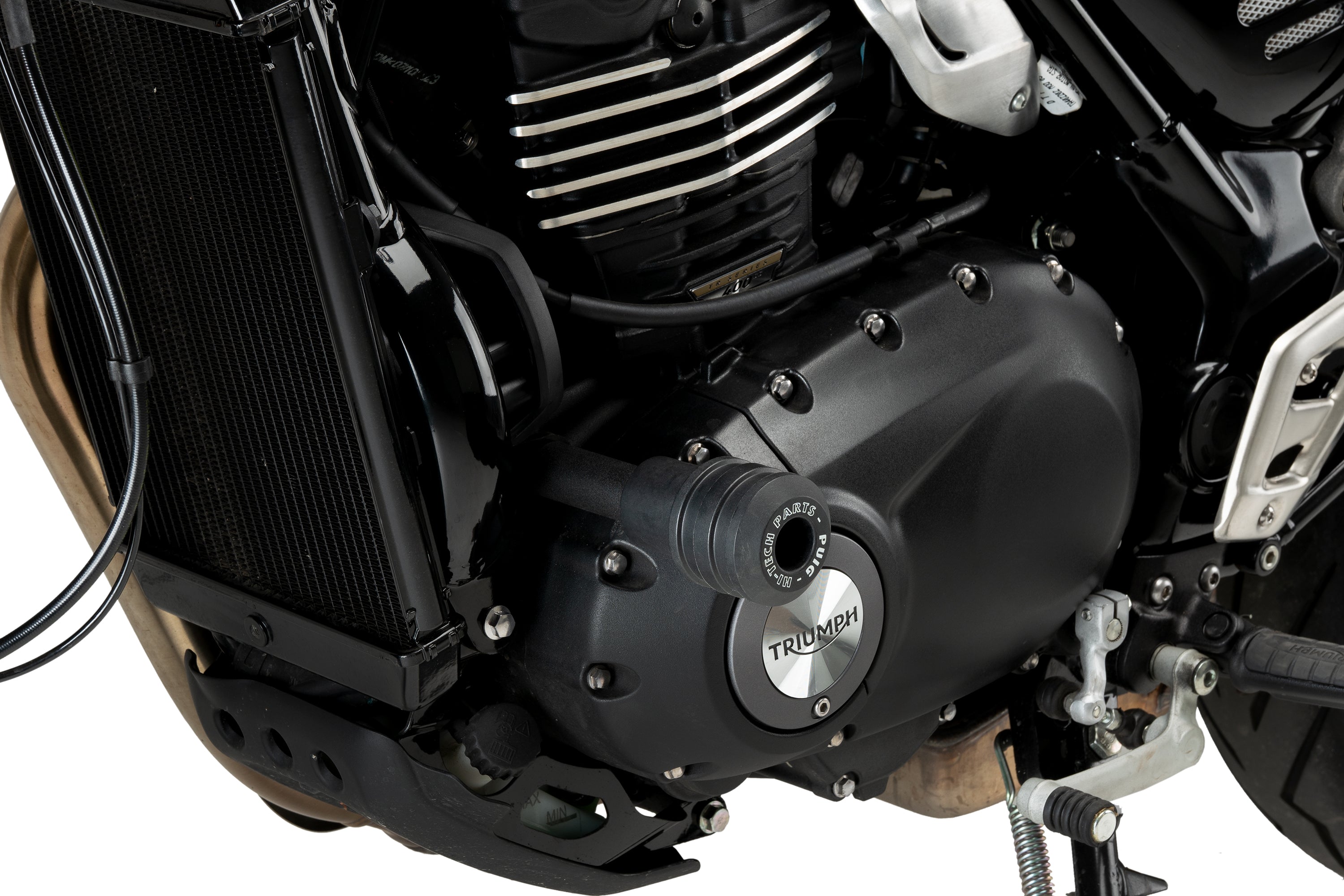 Puig Vintage 2.0 Frame Sliders | Black | Triumph Speed 400/Scrambler 400X 2024>Current - Shop name