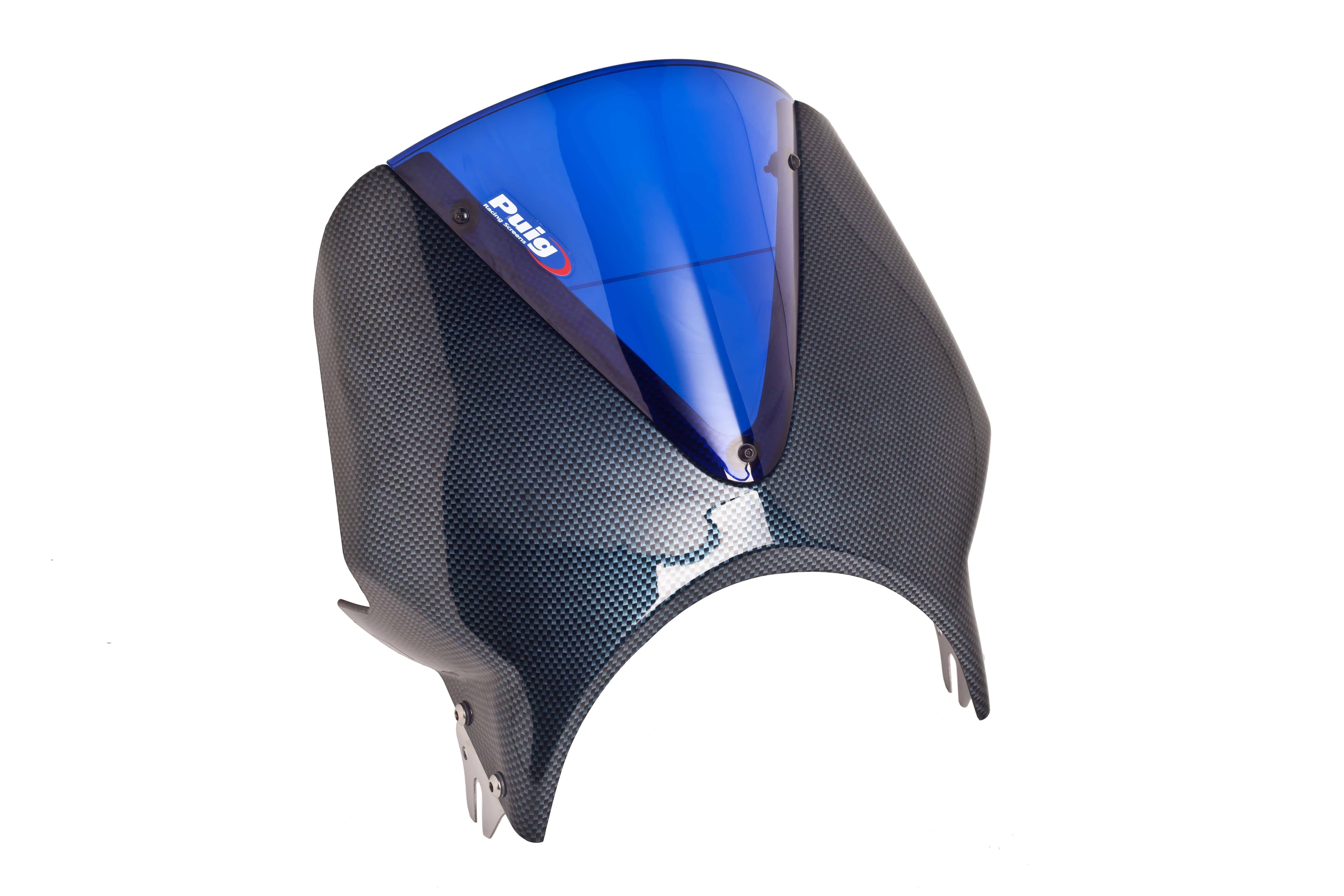 Puig Vision Screen | Carbon Look Fairing/Blue Screen - Shop name