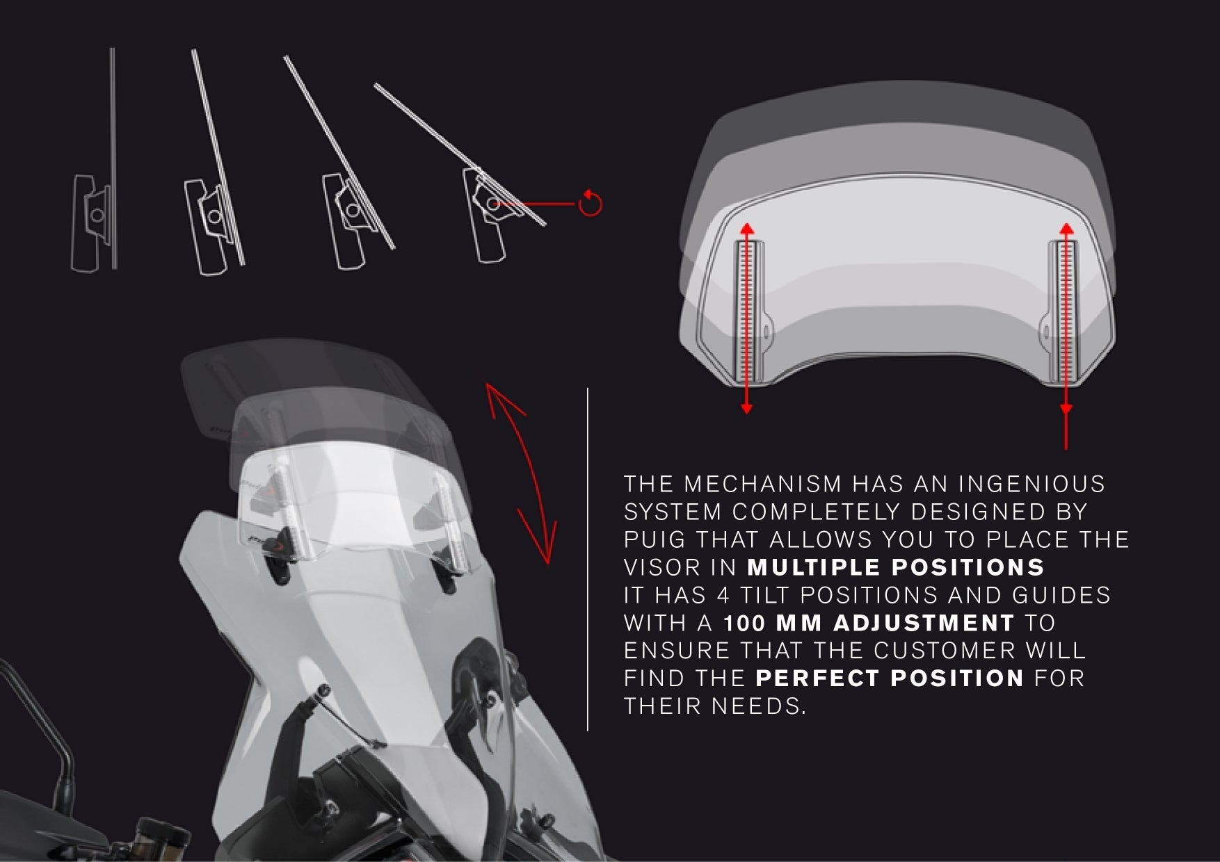 Puig Visor 2.0 - Clip On (300x130mm) | Clear-Screen Deflectors-Pyramid Motorcycle Accessories