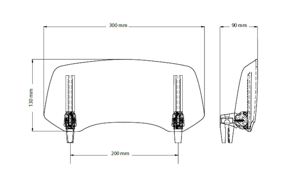 Puig Visor 2.0 - Clip On (300x130mm) | Clear-Screen Deflectors-Pyramid Motorcycle Accessories