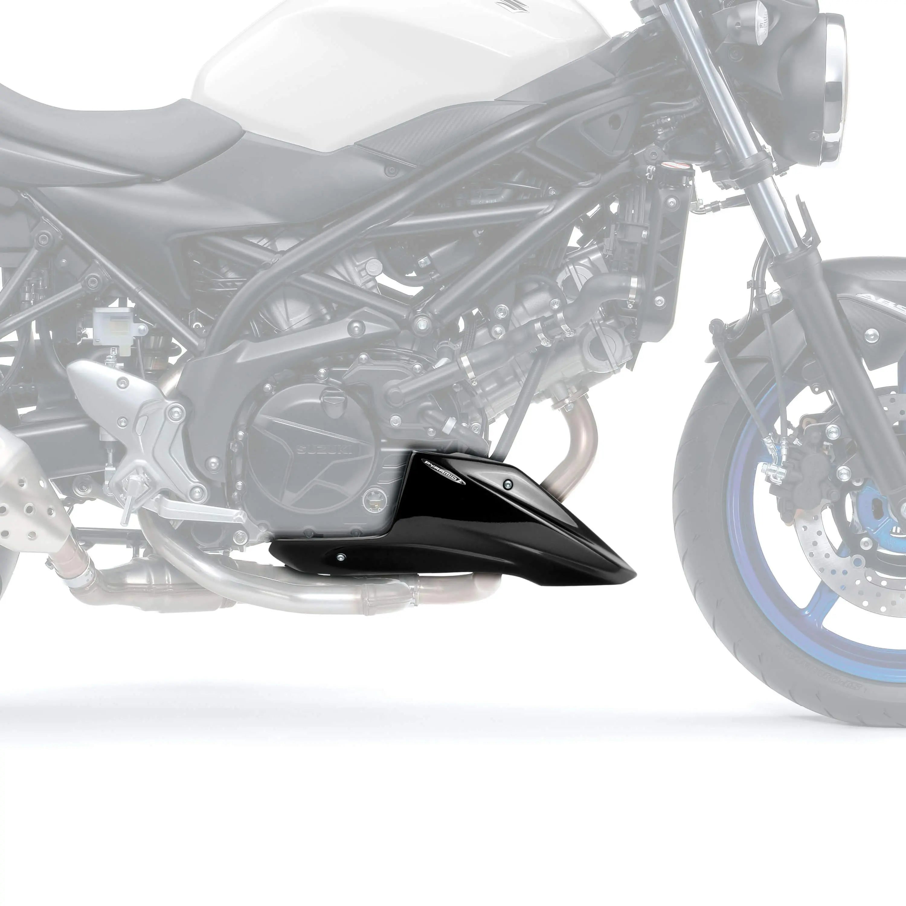 Pyramid Belly Pan | Gloss Black | Suzuki SV650 2016>Current - Pyramid Motorcycle Accessories