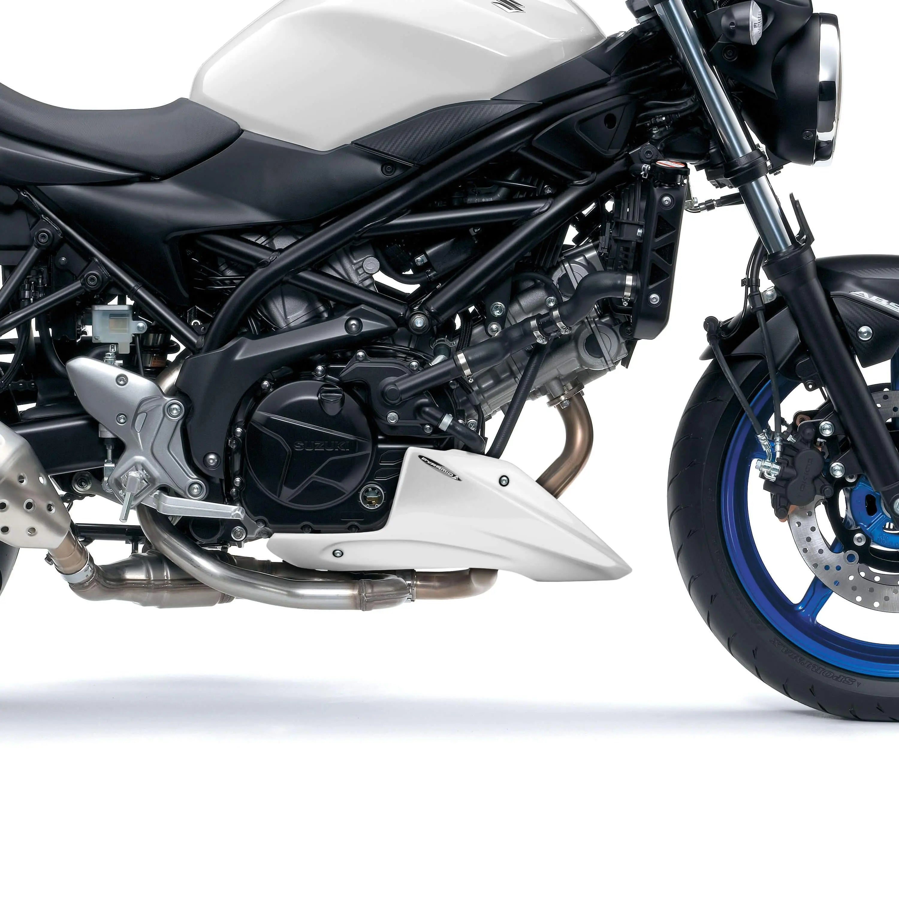 Pyramid Belly Pan | Gloss White | Suzuki SV650 2016>Current - Shop name