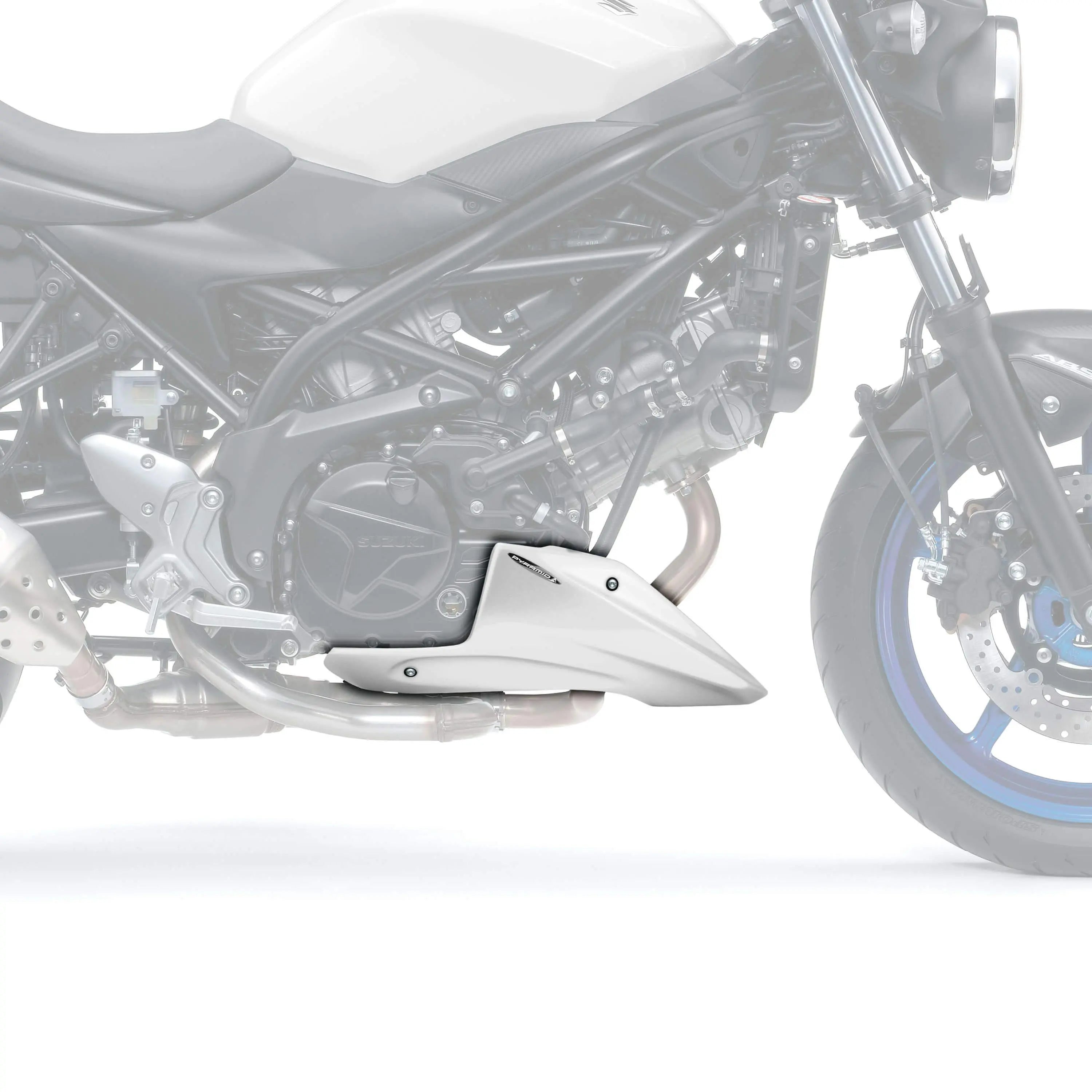 Pyramid Belly Pan | Gloss White | Suzuki SV650 2016>Current - Shop name
