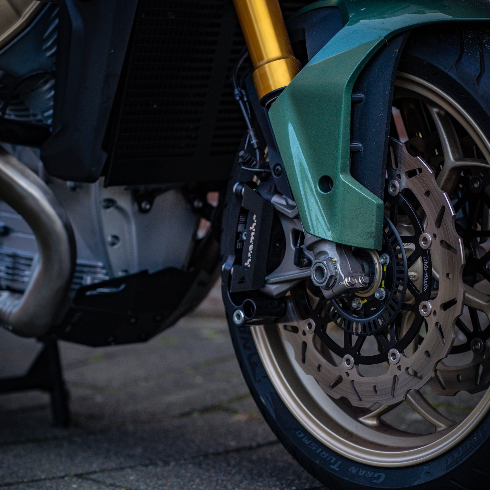 Pyramid Brake Caliper Guards | Matte Black | Moto Guzzi V100 Mandello S 2022>Current - Shop name