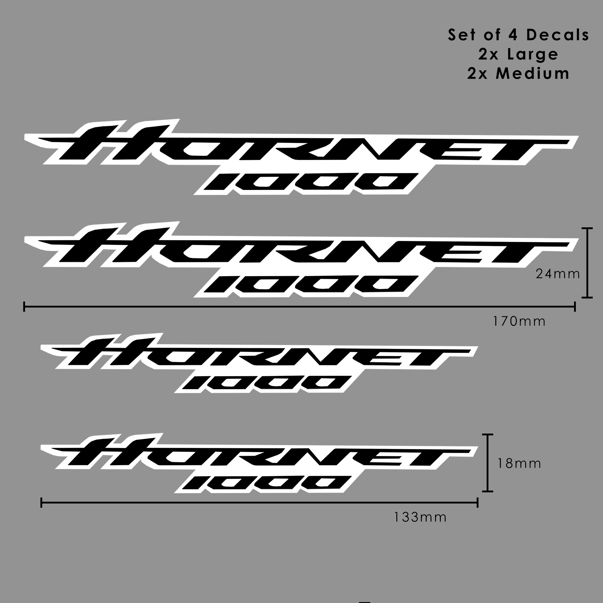 Pyramid Decals - Hornet Logo Set Of 4 | Black & White | Honda CB1000 Hornet 2025>Current - Shop name