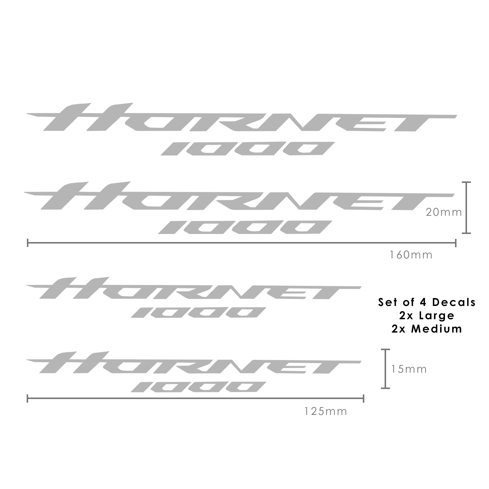 Pyramid Decals - Hornet Logo Set Of 4 | Grey | Honda CB1000 Hornet 2025>Current - Shop name