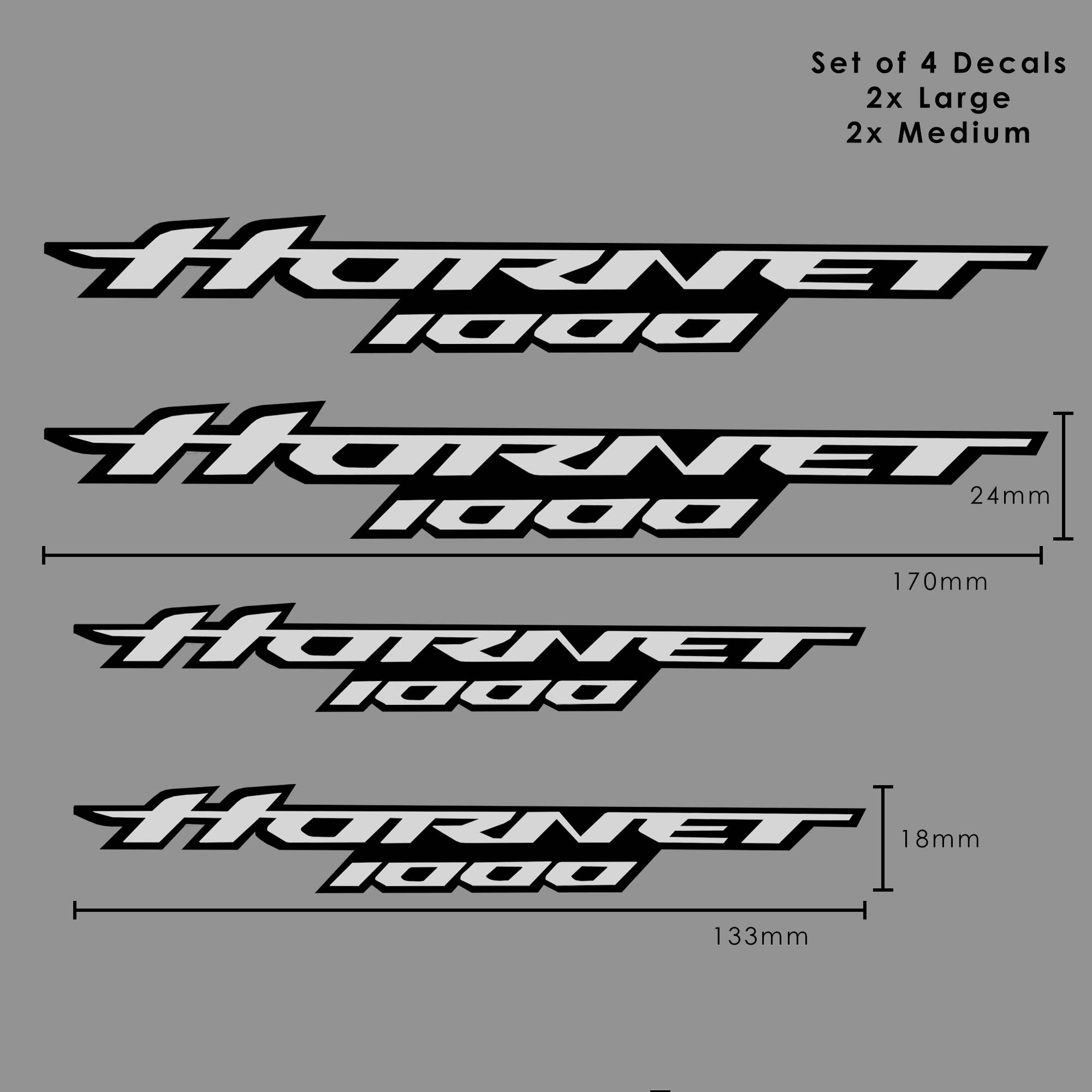 Pyramid Decals - Hornet Logo Set Of 4 | White & Black | Honda CB1000 Hornet 2025>Current - Shop name