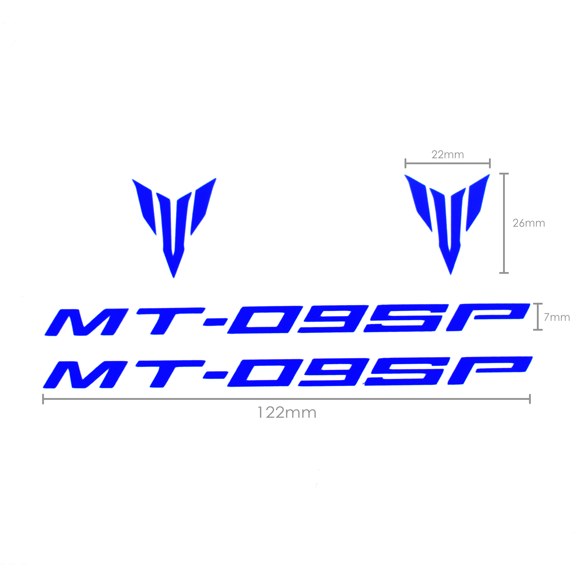 Pyramid Decals | Yamaha MT-09 Blue | Set Of 2 - Shop name