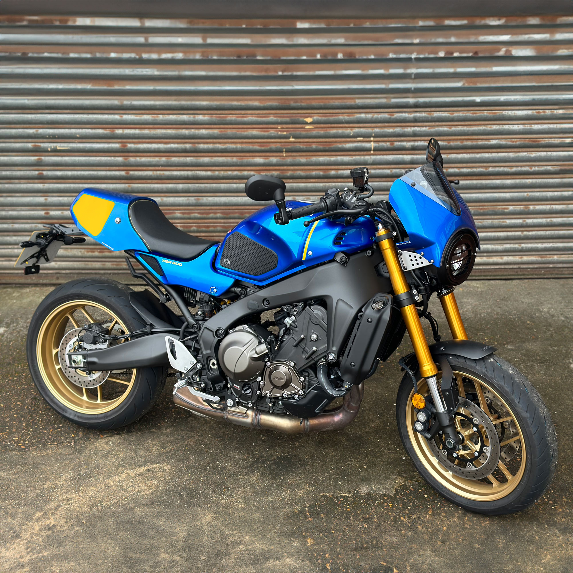 Pyramid Decals | Yamaha XSR 900 Seat Cowl Number Board Set | Blue & Yellow - Shop name