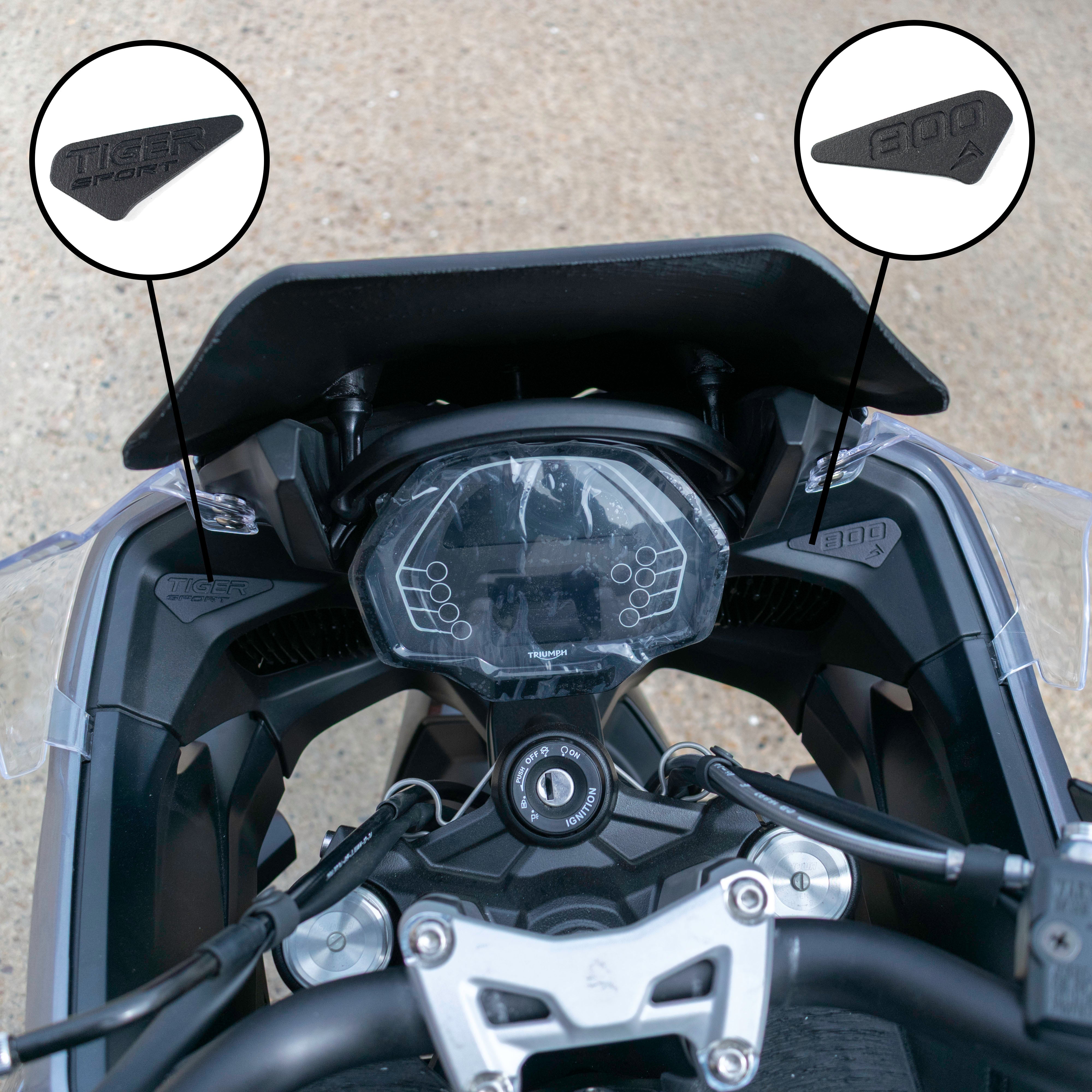 Pyramid Fairing Emblems | Matte Black | Triumph Tiger Sport 800 2025>Current - Shop name